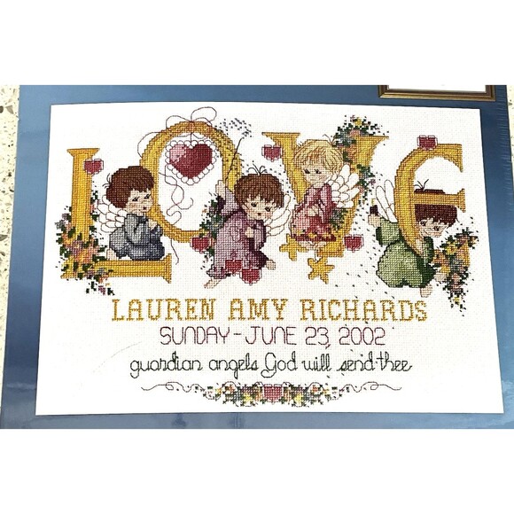 Janlynn Baby Love Birth Announcement Cross Stitch Kit 78-108 Vintage 14" x 11" - Picture 1 of 3